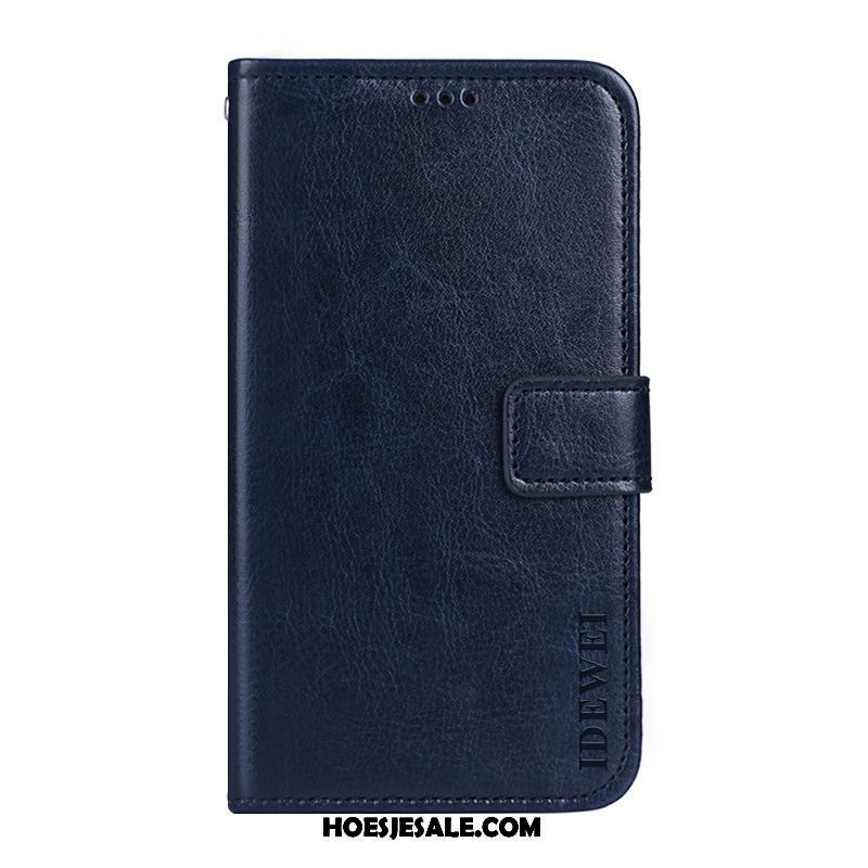 Htc U12 Life Hoesje Anti-fall Bescherming Leren Etui Hoes Kaart Goedkoop