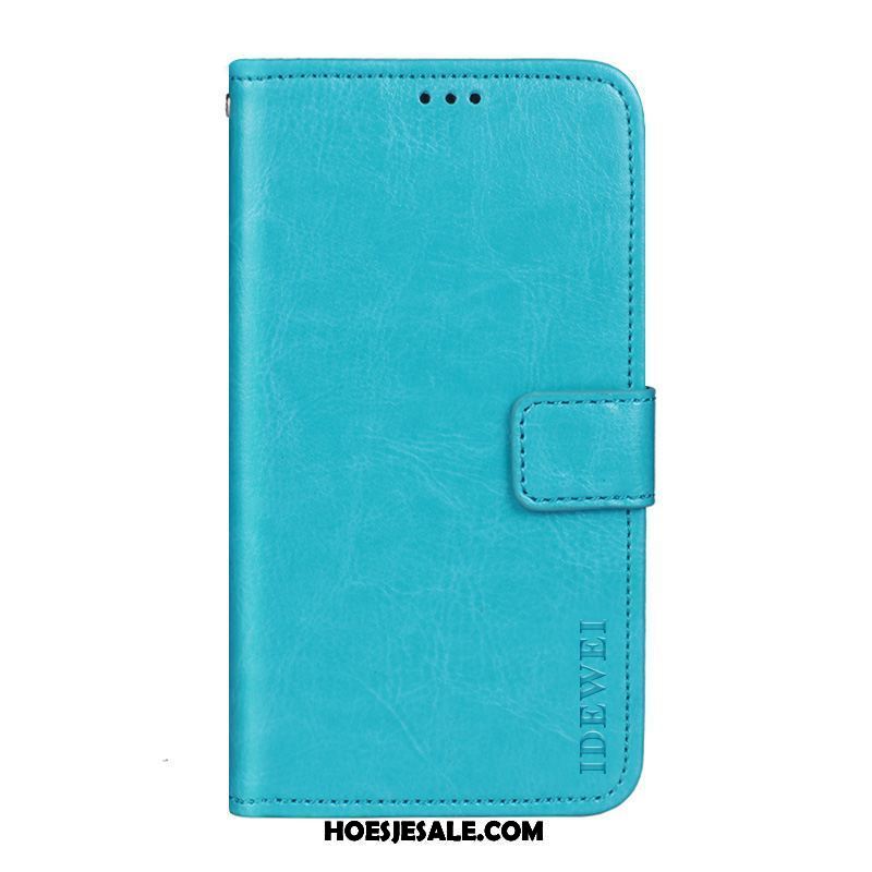 Htc U12 Life Hoesje Anti-fall Bescherming Leren Etui Hoes Kaart Goedkoop