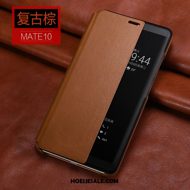 Huawei Mate 10 Hoesje Leren Etui Mobiele Telefoon Vintage Echt Leer Kopen