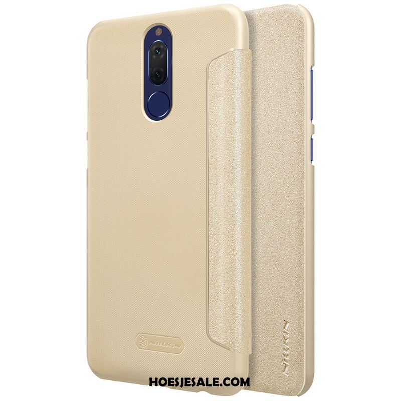 Huawei Mate 10 Lite Hoesje Goud Bescherming Leren Etui Diepe Kleur Schrobben Sale