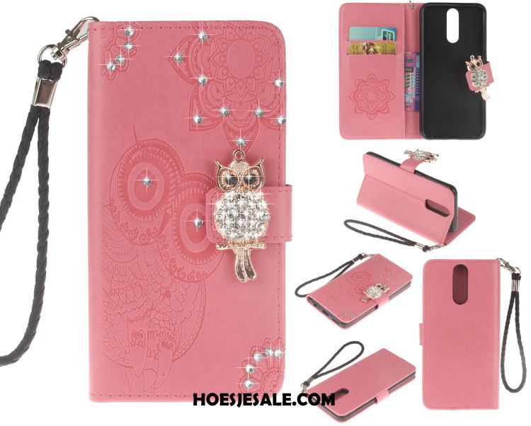 Huawei Mate 10 Lite Hoesje Wijnrood Anti-fall Folio Mobiele Telefoon Hoes Sale