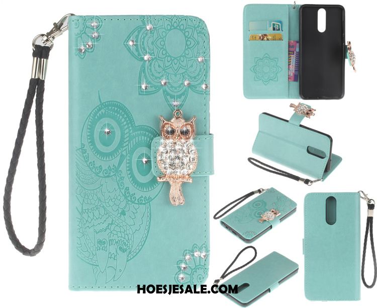 Huawei Mate 10 Lite Hoesje Wijnrood Anti-fall Folio Mobiele Telefoon Hoes Sale