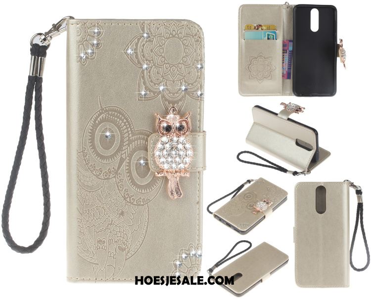 Huawei Mate 10 Lite Hoesje Wijnrood Anti-fall Folio Mobiele Telefoon Hoes Sale