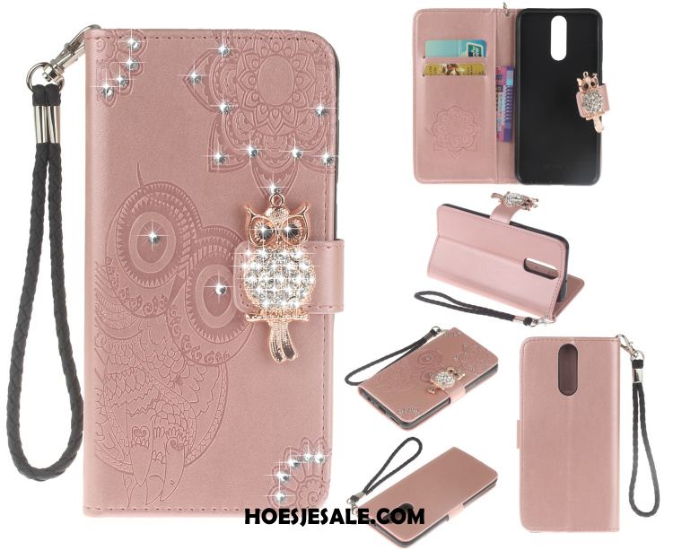 Huawei Mate 10 Lite Hoesje Wijnrood Anti-fall Folio Mobiele Telefoon Hoes Sale