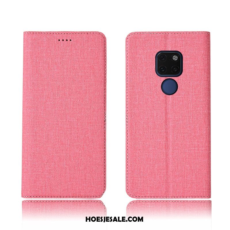 Huawei Mate 20 Hoesje Folio Katoen En Linnen Anti-fall Siliconen Hoes Online