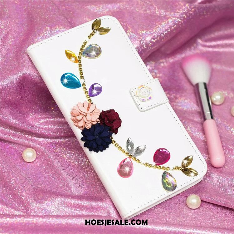 Huawei Mate 20 Hoesje Met Strass Wit Clamshell Zacht Bescherming