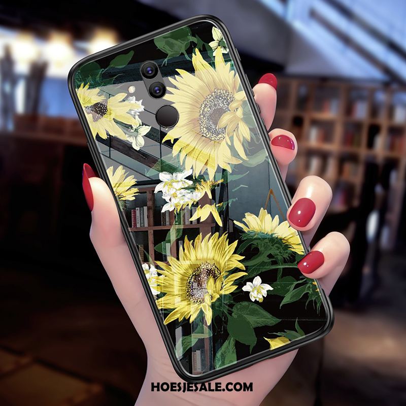 Huawei Mate 20 Lite Hoesje Trend Bloemen Blauw Vintage Bescherming Aanbiedingen