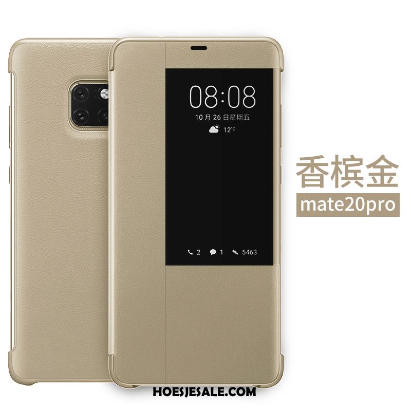 Huawei Mate 20 Pro Hoesje Folio Rose Goud Leren Etui Mobiele Telefoon Tempereren Aanbiedingen