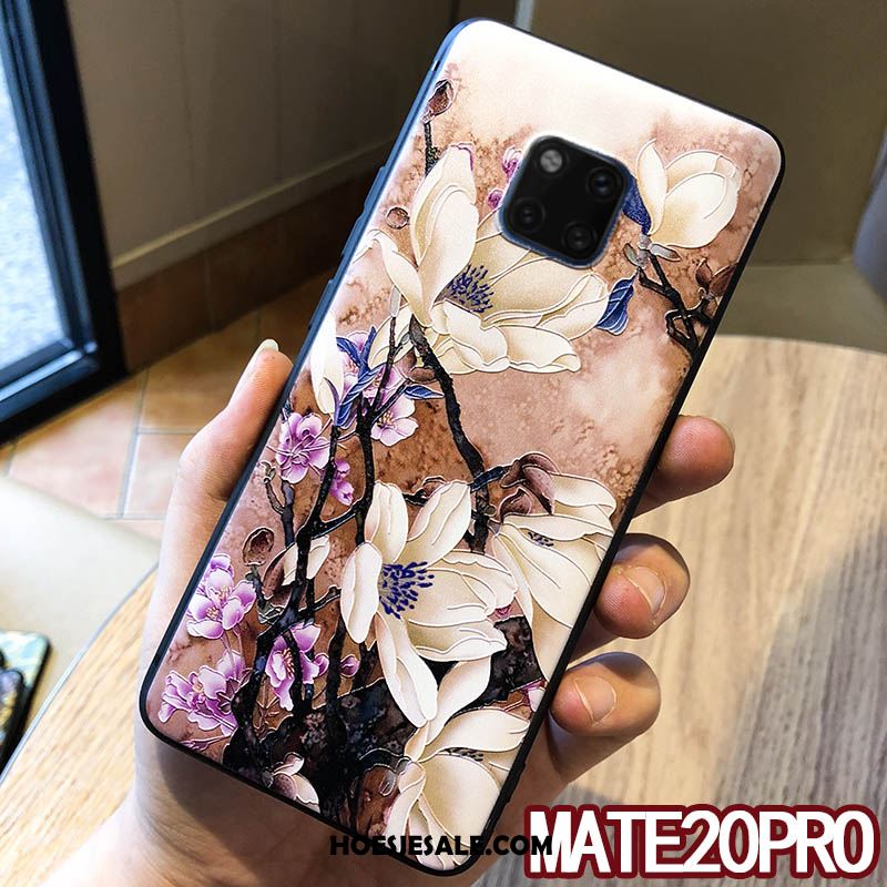 Huawei Mate 20 Pro Hoesje Hoes Groen Siliconen Reliëf Schrobben Sale