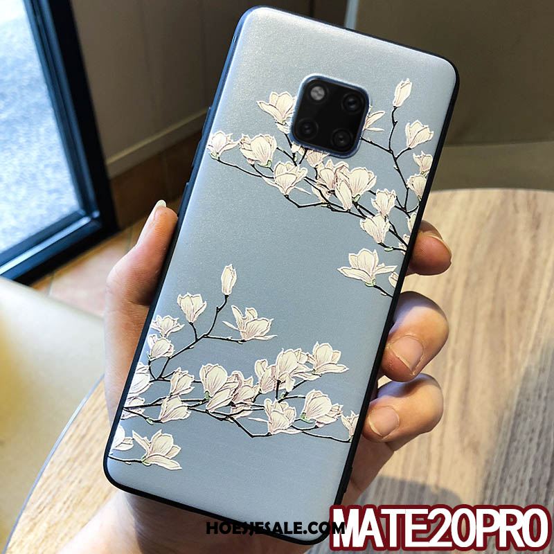 Huawei Mate 20 Pro Hoesje Hoes Groen Siliconen Reliëf Schrobben Sale