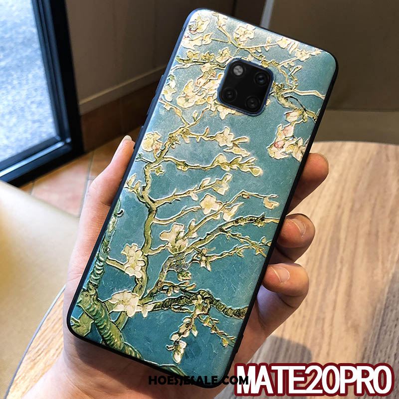 Huawei Mate 20 Pro Hoesje Hoes Groen Siliconen Reliëf Schrobben Sale