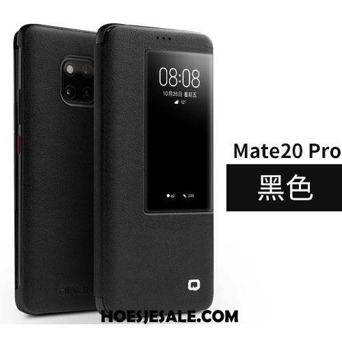 Huawei Mate 20 Pro Hoesje Leer Echt Leer Nieuw Winterslaap Bedrijf Goedkoop