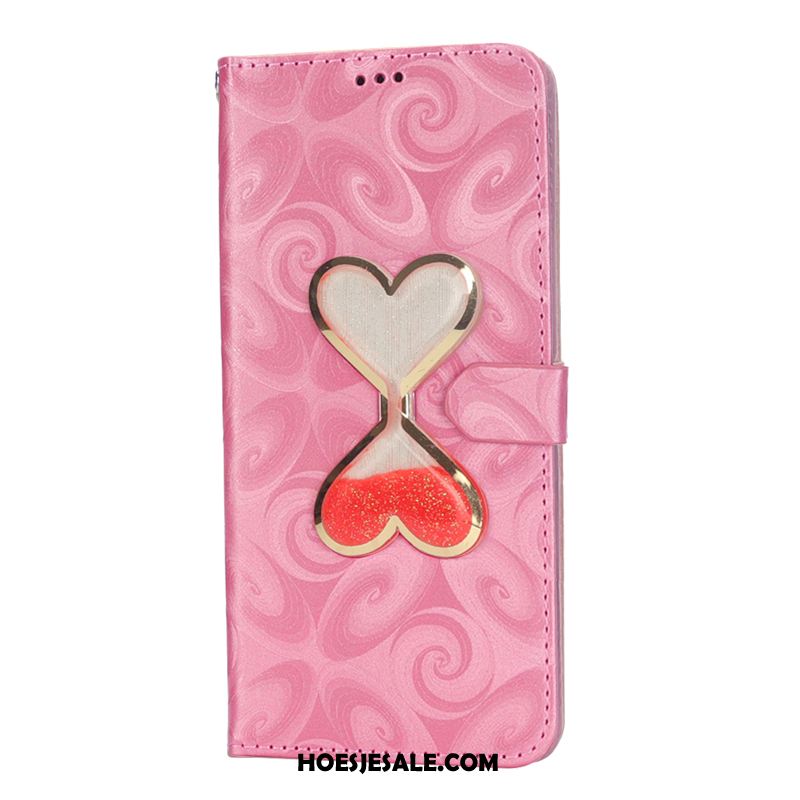 Huawei Mate 20 Pro Hoesje Leren Etui Roze Folio Reliëf Portemonnee Kopen