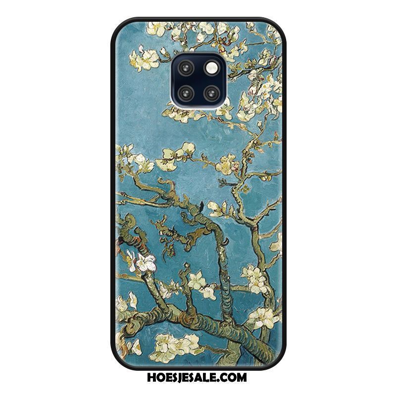 Huawei Mate 20 Rs Hoesje Bloemen Mode Roze Olieverfschilderij Luxe Kopen