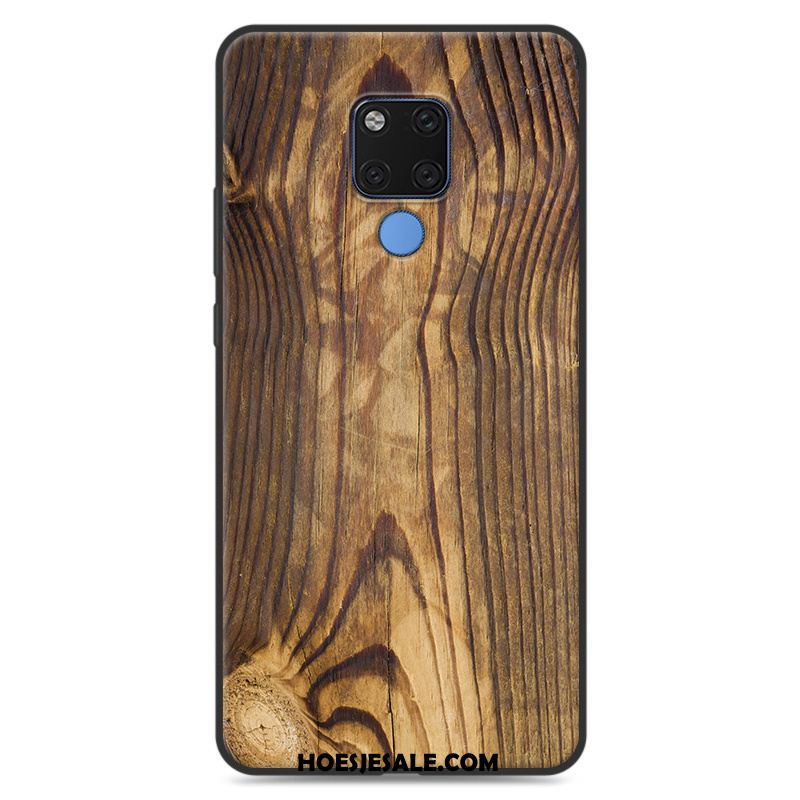 Huawei Mate 20 X Hoesje All Inclusive Eenvoudige Houtnerf Mobiele Telefoon Siliconen Goedkoop