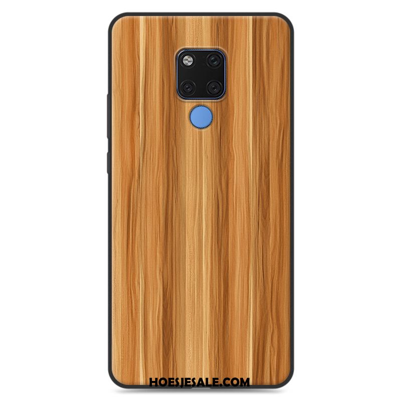 Huawei Mate 20 X Hoesje All Inclusive Eenvoudige Houtnerf Mobiele Telefoon Siliconen Goedkoop