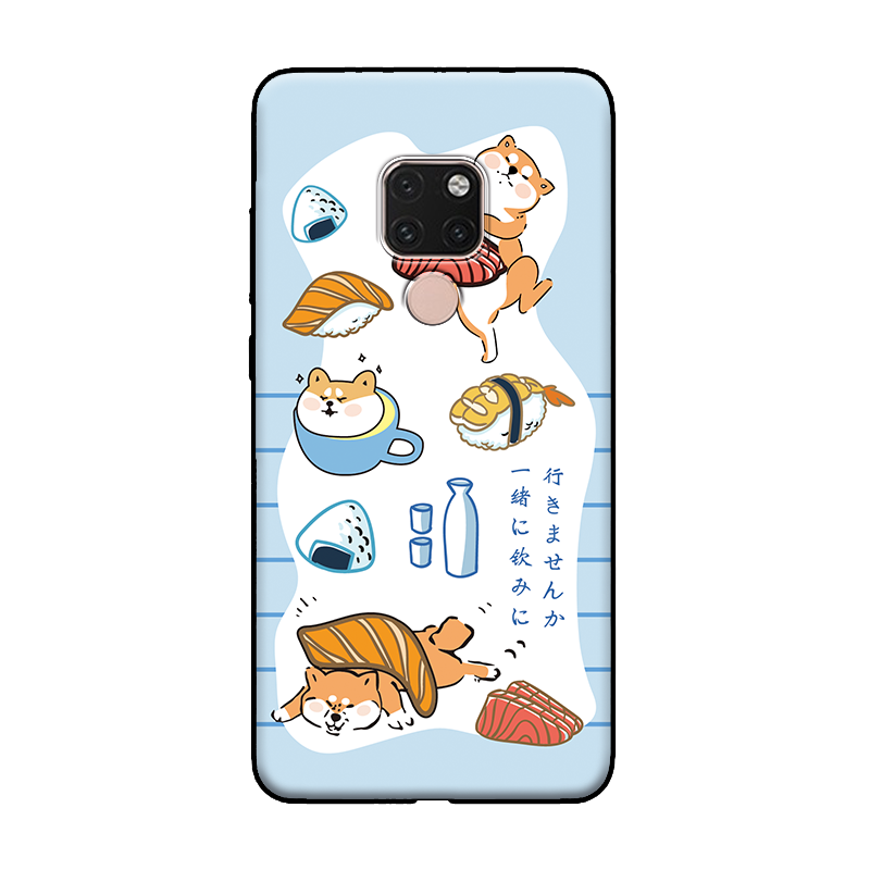 Huawei Mate 20 X Hoesje Blauw Patroon Hond Mobiele Telefoon All Inclusive Goedkoop