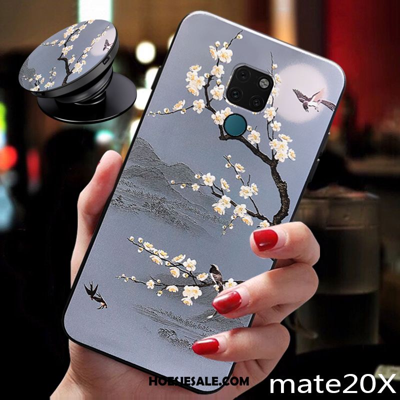 Huawei Mate 20 X Hoesje Mobiele Telefoon Blauw Scheppend Persoonlijk Bescherming Online