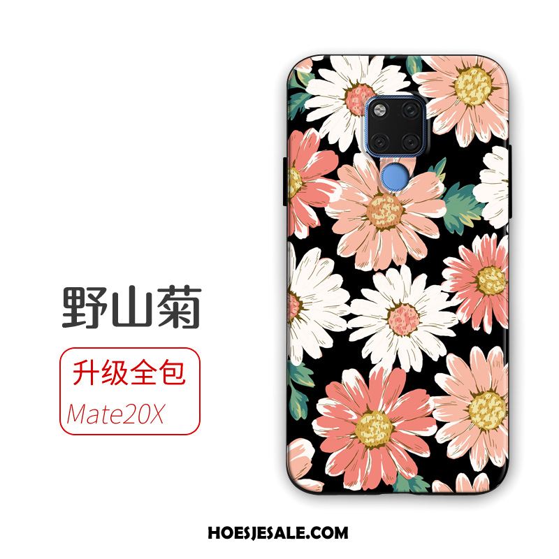 Huawei Mate 20 X Hoesje Trend Roze Kunst Bloemen Mobiele Telefoon Kopen