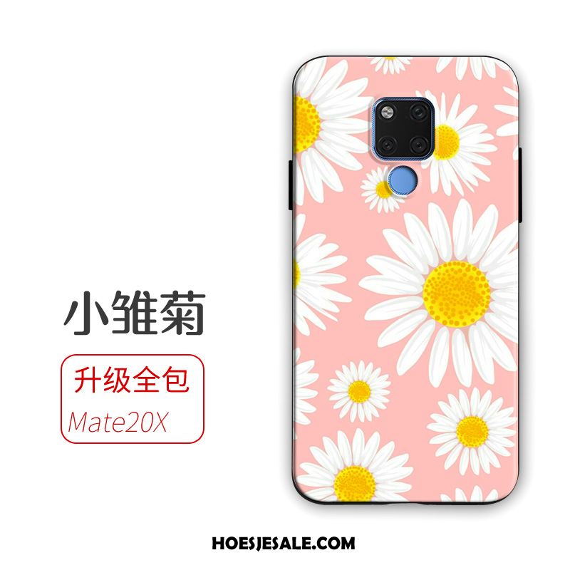 Huawei Mate 20 X Hoesje Trend Roze Kunst Bloemen Mobiele Telefoon Kopen