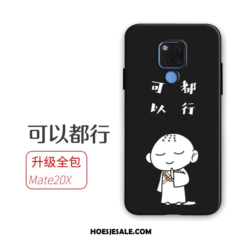 Huawei Mate 20 X Hoesje Zwart Hanger Dun Zacht Trend Kopen