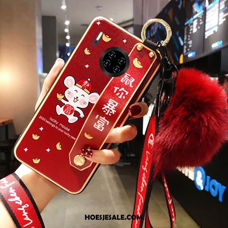 Huawei Mate 30 Hoesje Anti-fall Rat Rood Nieuw Trendy Merk