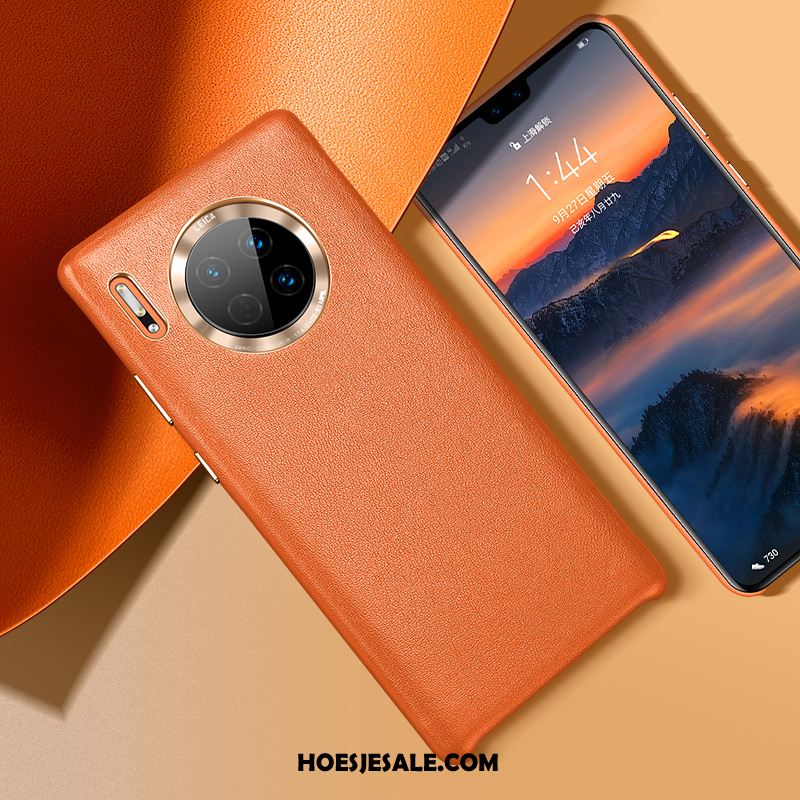 Huawei Mate 30 Hoesje Anti-fall Zwart Bescherming Oranje High End Winkel