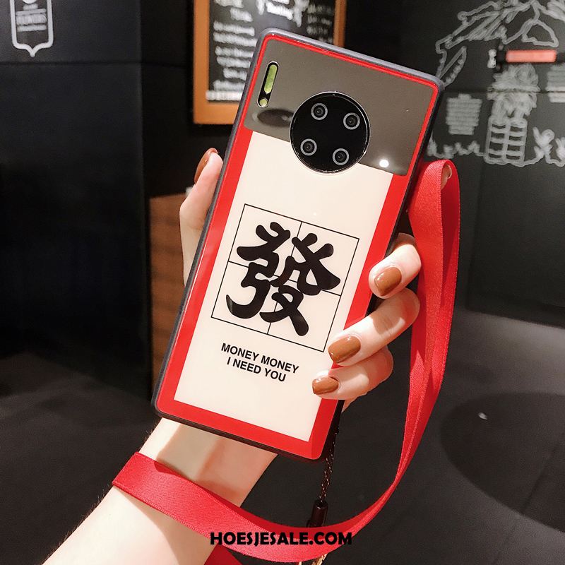 Huawei Mate 30 Hoesje Chinese Stijl Mobiele Telefoon Hanger Rood Glas Sale