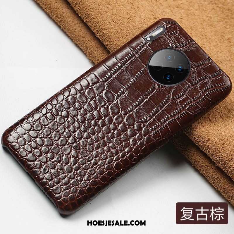 Huawei Mate 30 Hoesje Leer Bescherming Echt Leer Classic Mobiele Telefoon Sale