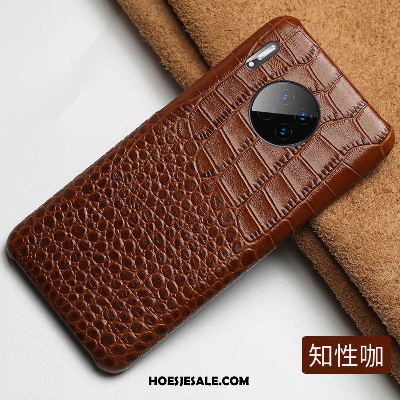 Huawei Mate 30 Hoesje Leer Bescherming Echt Leer Classic Mobiele Telefoon Sale