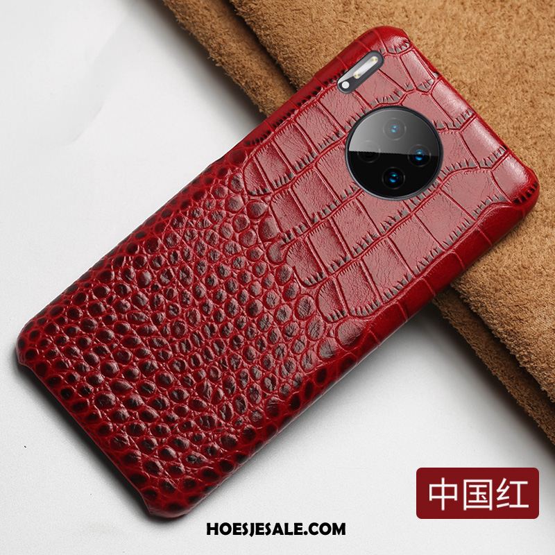 Huawei Mate 30 Hoesje Leer Bescherming Echt Leer Classic Mobiele Telefoon Sale
