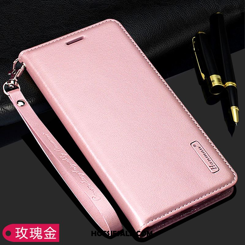 Huawei Mate 30 Hoesje Leren Etui Clamshell Hoes Mobiele Telefoon Roze Winkel