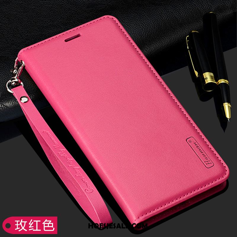 Huawei Mate 30 Hoesje Leren Etui Clamshell Hoes Mobiele Telefoon Roze Winkel