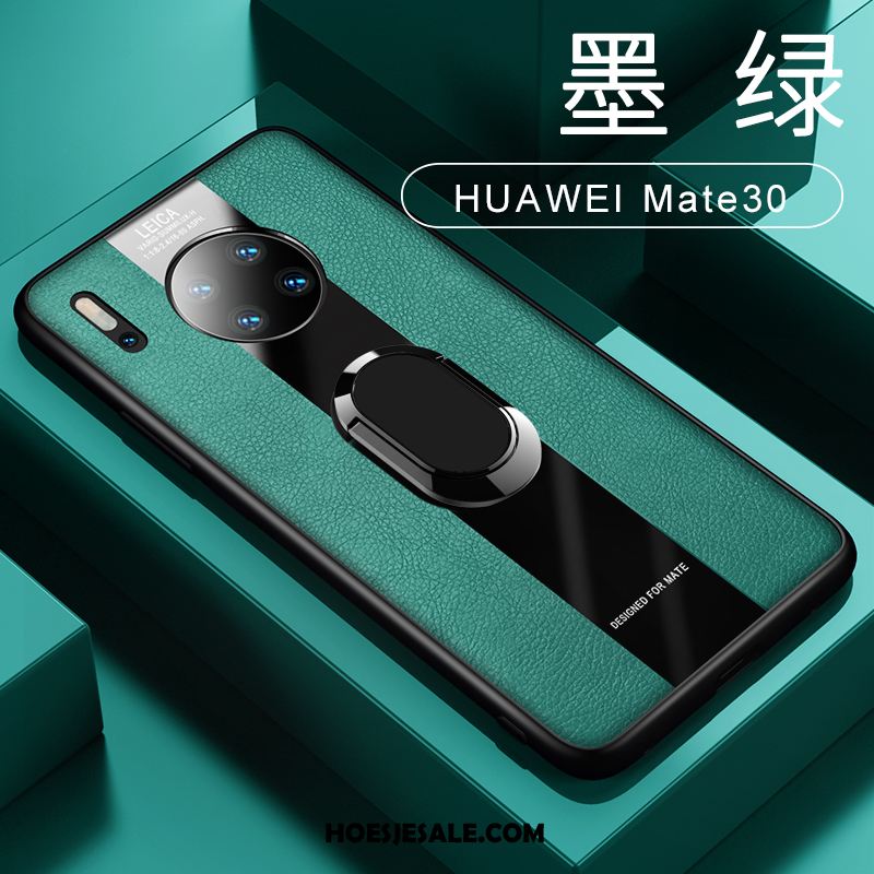 Huawei Mate 30 Hoesje Magnetisch Auto Leren Etui Groen Dun Goedkoop