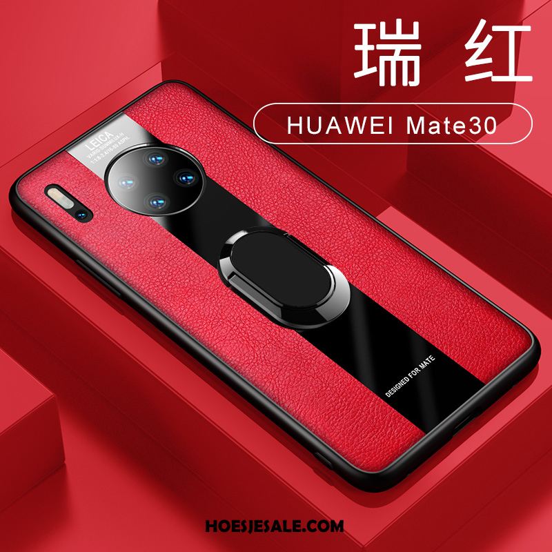 Huawei Mate 30 Hoesje Magnetisch Auto Leren Etui Groen Dun Goedkoop
