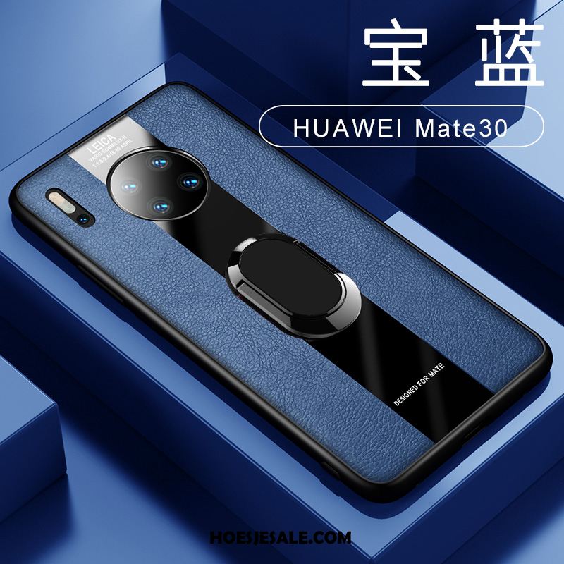 Huawei Mate 30 Hoesje Magnetisch Auto Leren Etui Groen Dun Goedkoop