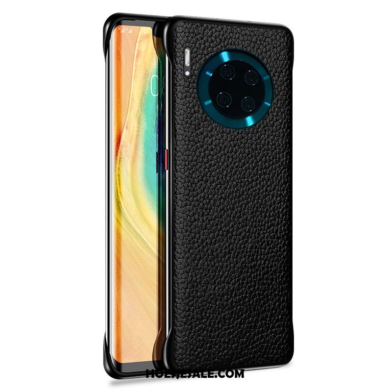 Huawei Mate 30 Hoesje Omlijsting Patroon Leer Bedrijf Groen Kopen