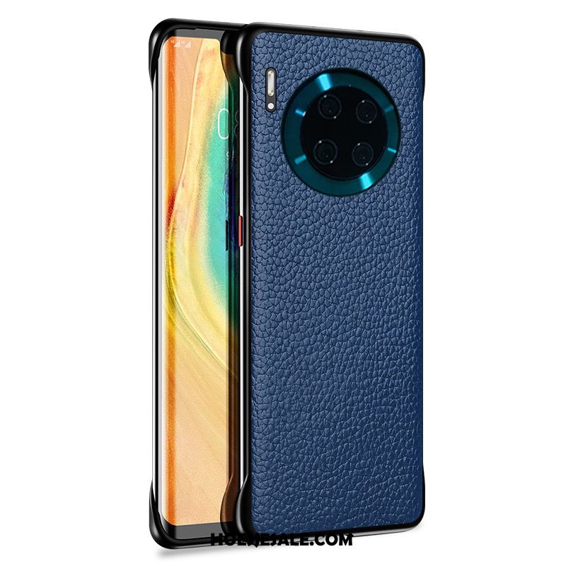 Huawei Mate 30 Hoesje Omlijsting Patroon Leer Bedrijf Groen Kopen