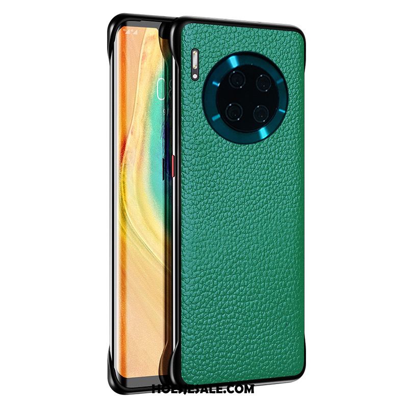 Huawei Mate 30 Hoesje Omlijsting Patroon Leer Bedrijf Groen Kopen