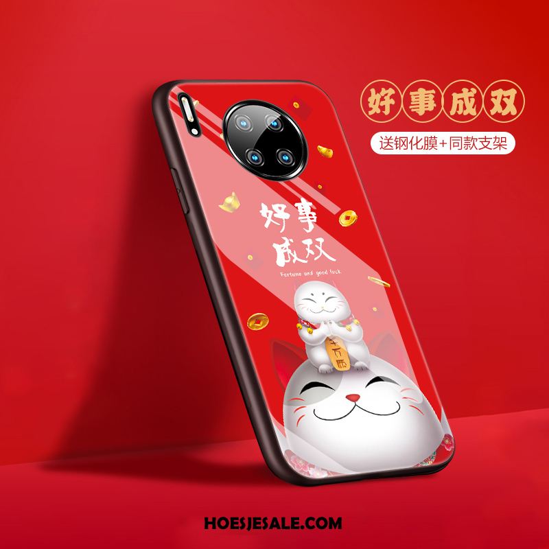 Huawei Mate 30 Hoesje Rood Rijkdom Mobiele Telefoon Hoes High End