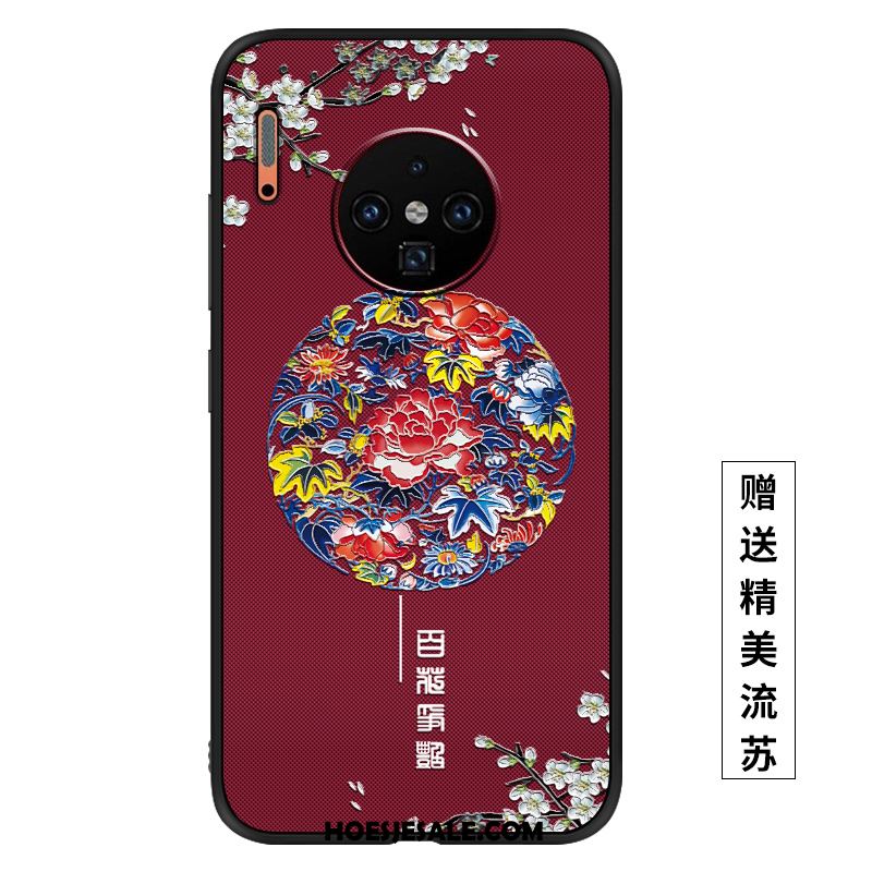 Huawei Mate 30 Hoesje Vintage Reliëf Net Red Zacht Paleis Goedkoop