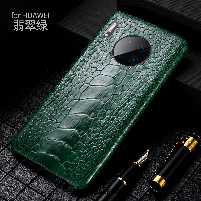 Huawei Mate 30 Hoesje Zwart Luxe Vogel Echt Leer Hard Kopen