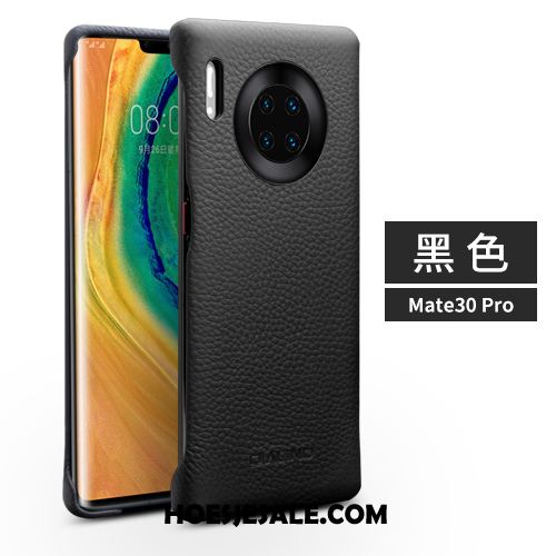 Huawei Mate 30 Pro Hoesje Eenvoudige Mode Achterklep Leren Etui Echt Leer Online