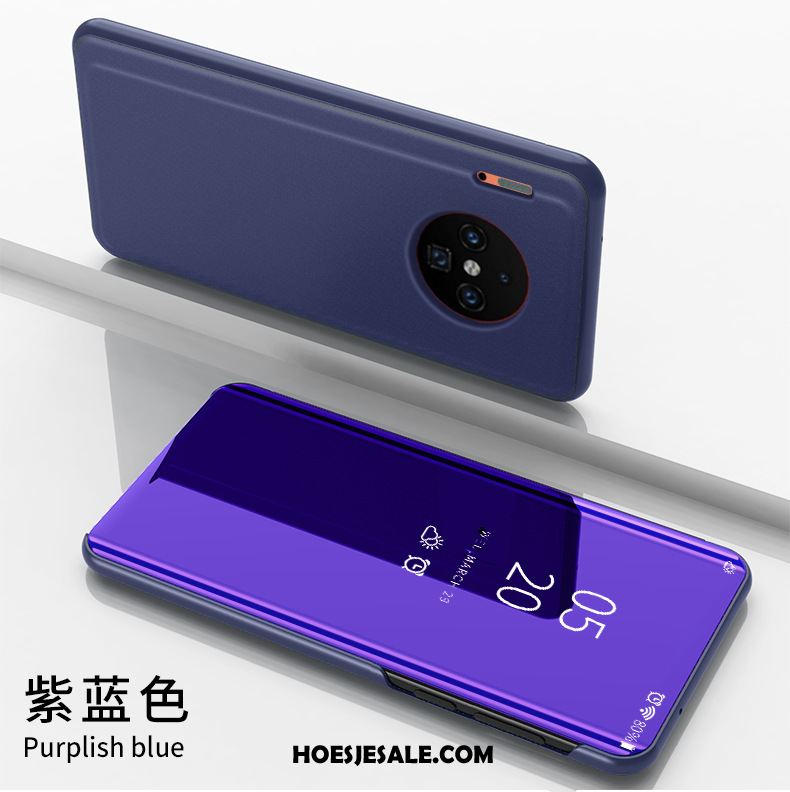 Huawei Mate 30 Pro Hoesje Hoes Scheppend Leren Etui Bescherming Blauw Aanbiedingen