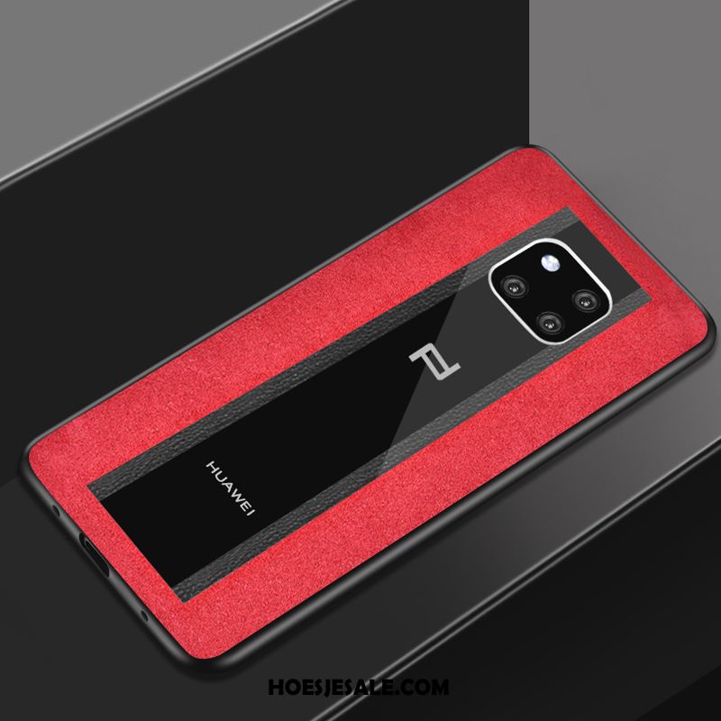 Huawei Mate 30 Rs Hoesje Suede Bescherming Anti-fall Mobiele Telefoon Rood Goedkoop