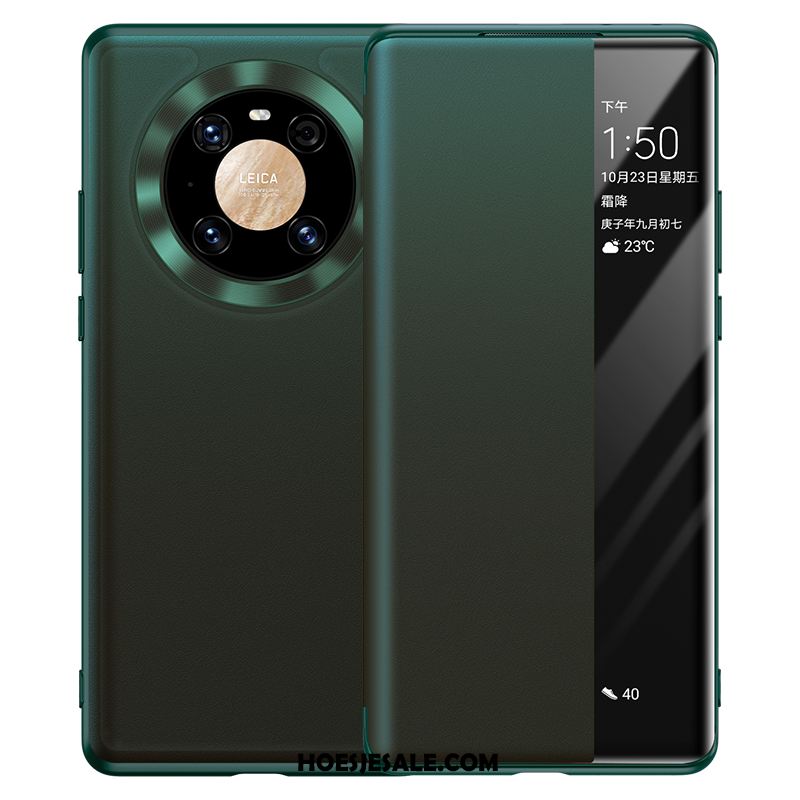 Huawei Mate 40 Hoesje Echt Leer Hoes Clamshell Mobiele Telefoon Bescherming Sale