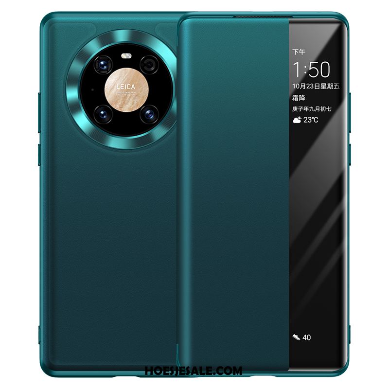 Huawei Mate 40 Hoesje Echt Leer Hoes Clamshell Mobiele Telefoon Bescherming Sale