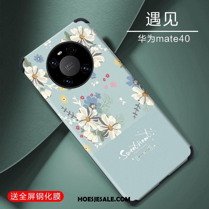 Huawei Mate 40 Hoesje Eenvoudige All Inclusive Persoonlijk Reliëf Blauw Kopen