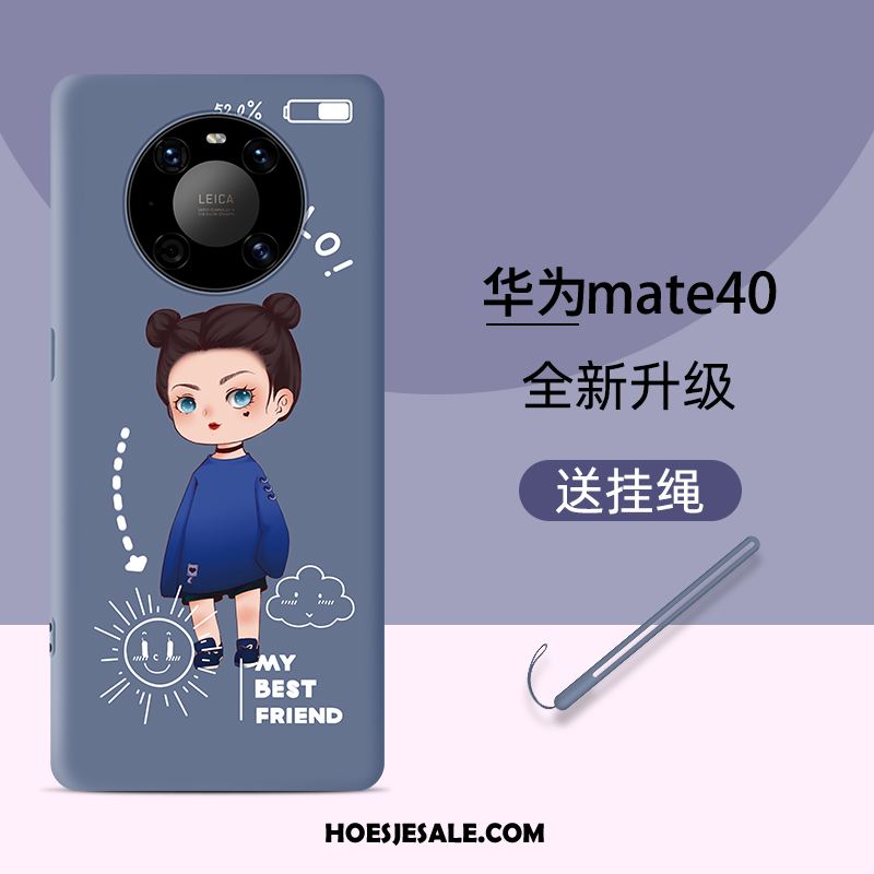 Huawei Mate 40 Hoesje Mooie Zacht Anti-fall Blauw All Inclusive Goedkoop