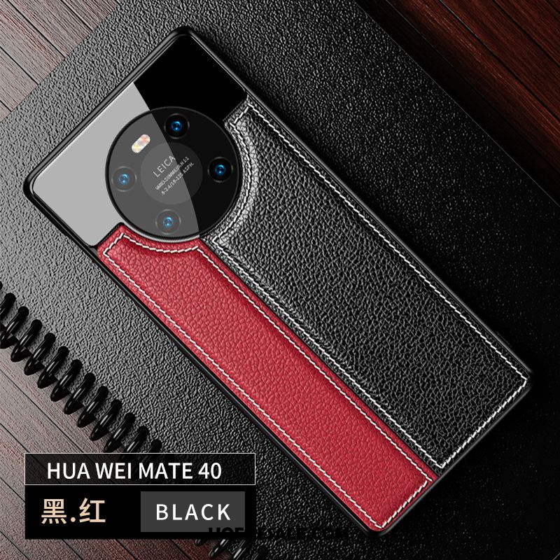 Huawei Mate 40 Hoesje Scheppend Nieuw Leer Anti-fall Zwart Sale